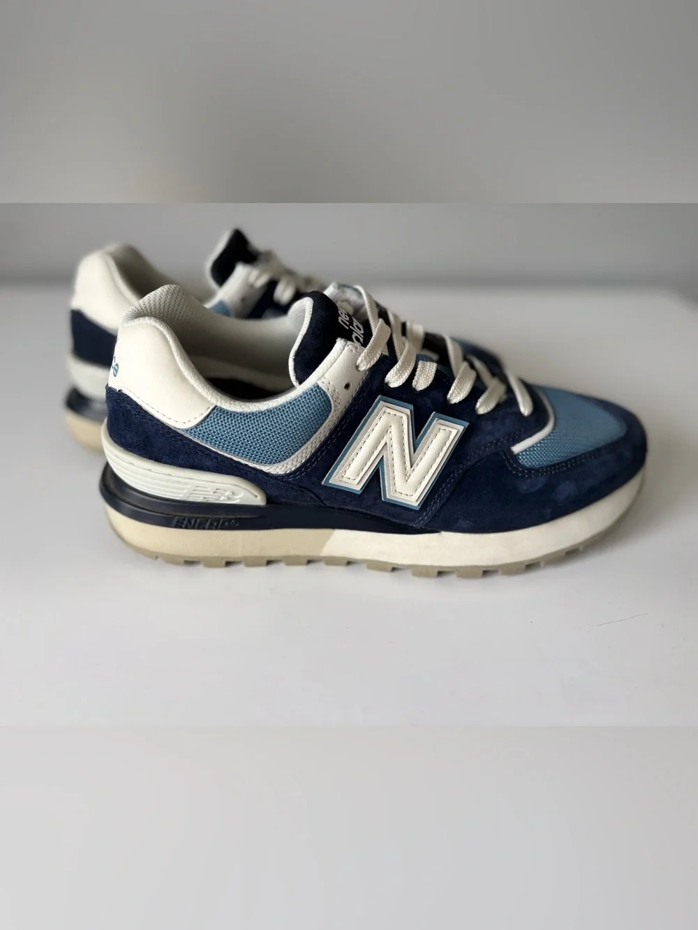 New Balance 574 Legacy Men’s Size 9 Navy Blue Suede Mesh Sneakers U574LGVC
